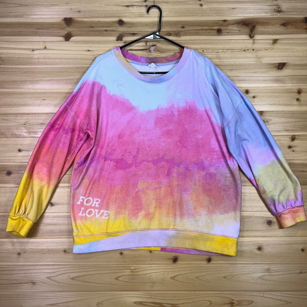 Anthropologie Daily Practice Sweatshirt Women Medium For Love Tie-Dye Sweatshirt
